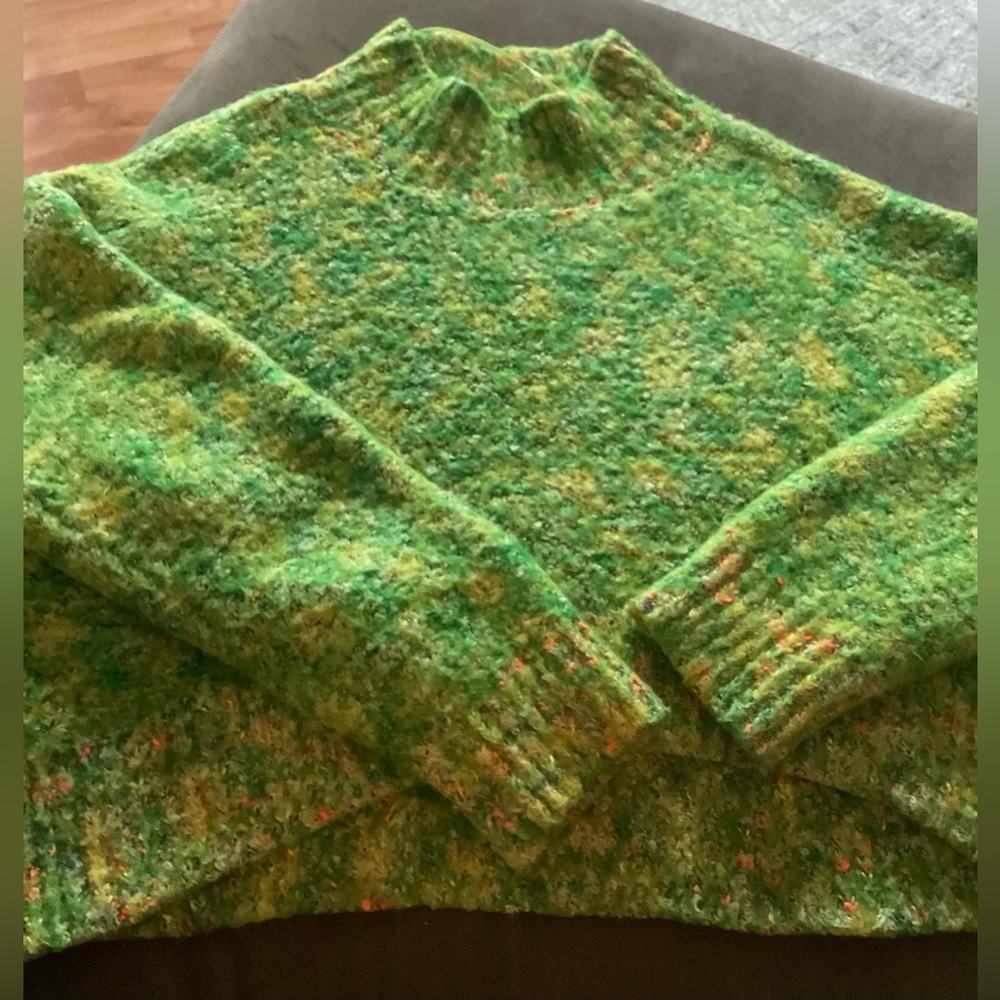 Free People Green Cowl Neck Sweater
